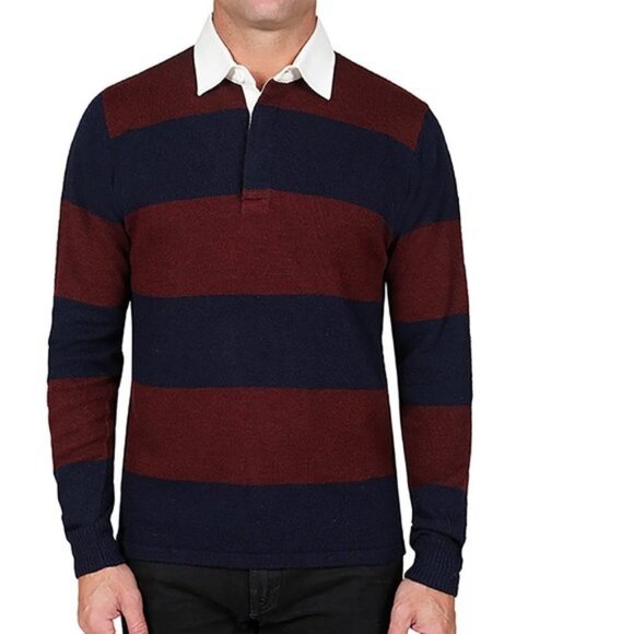 Slate & Stone Rugby Stripe Polo Sweater - Picture 1 of 5